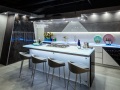 Kitchen and island glass countertops