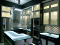 Kitchen and island glass countertops