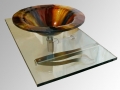 Glass countertop and vessel