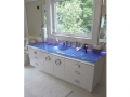 Integarted glass sink (sky blue translucent)